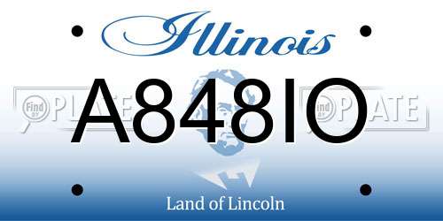 A848IO Illinois License Plate