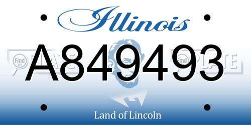 A849493 Illinois License Plate