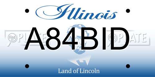 A84BID Illinois License Plate