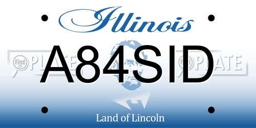 A84SID Illinois License Plate