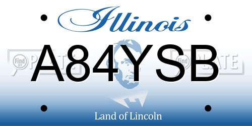 A84YSB Illinois License Plate