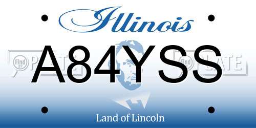 A84YSS Illinois License Plate