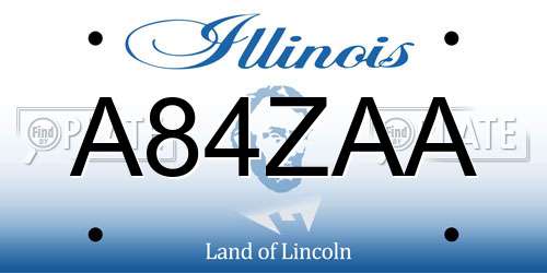 A84ZAA Illinois License Plate