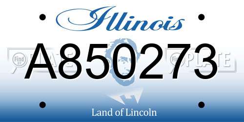 A850273 Illinois License Plate