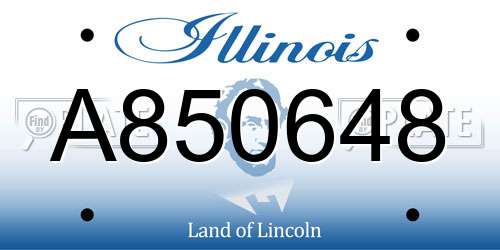 A850648 Illinois License Plate