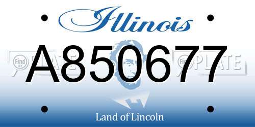 A850677 Illinois License Plate