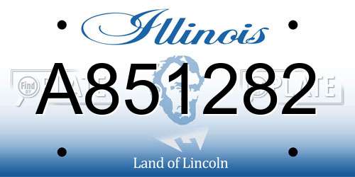 A851282 Illinois License Plate