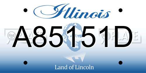A85151D Illinois License Plate