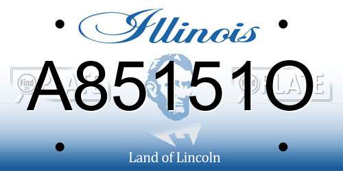 A85151O Illinois License Plate