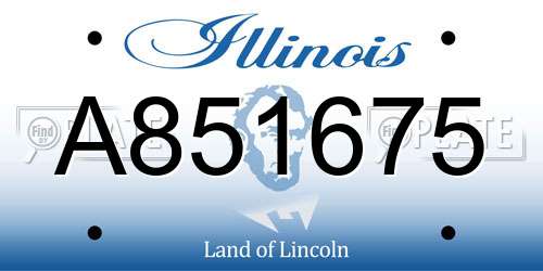 A851675 Illinois License Plate