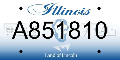 A851810 Illinois License Plate