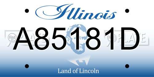 A85181D Illinois License Plate