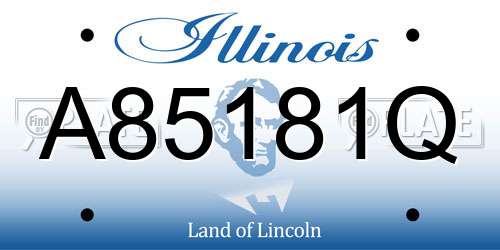 A85181Q Illinois License Plate
