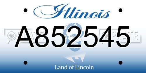 A852545 Illinois License Plate