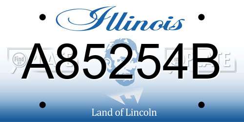 A85254B Illinois License Plate