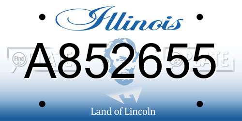 A852655 Illinois License Plate