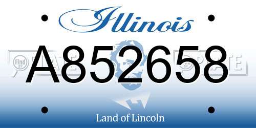 A852658 Illinois License Plate