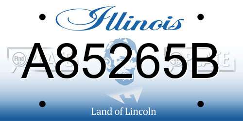 A85265B Illinois License Plate