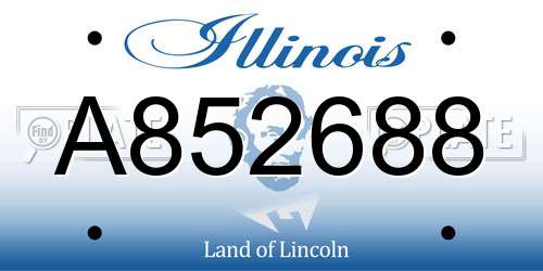 A852688 Illinois License Plate