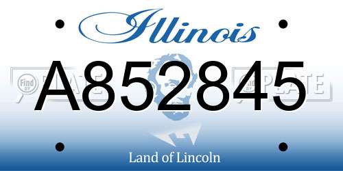 A852845 Illinois License Plate