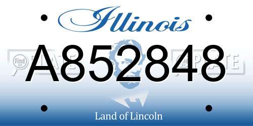 A852848 Illinois License Plate