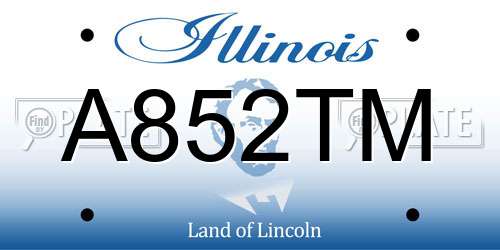 A852TM Illinois License Plate