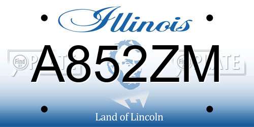 A852ZM Illinois License Plate