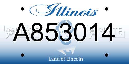 A853014 Illinois License Plate