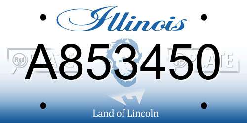 A853450 Illinois License Plate