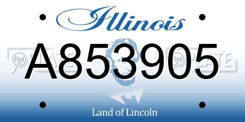 A853905 Illinois License Plate