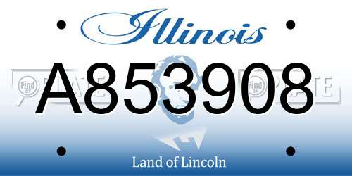 A853908 Illinois License Plate