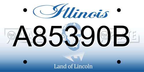A85390B Illinois License Plate