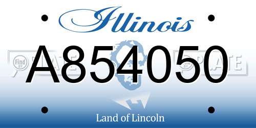 A854050 Illinois License Plate