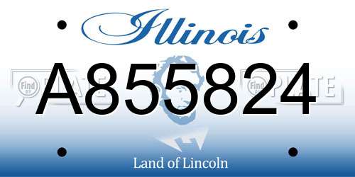 A855824 Illinois License Plate