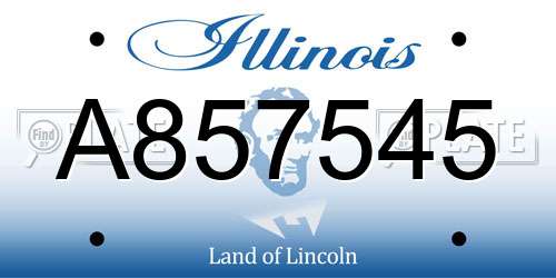A857545 Illinois License Plate