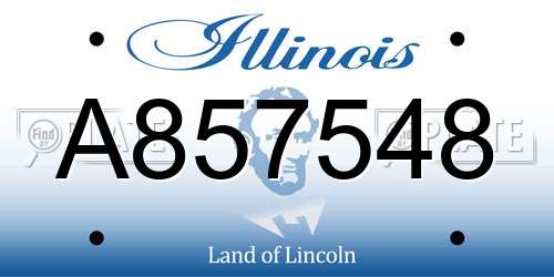 A857548 Illinois License Plate
