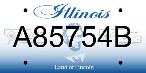 A85754B Illinois License Plate