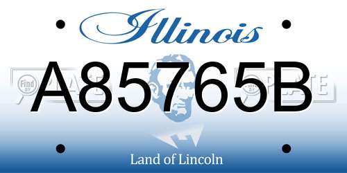 A85765B Illinois License Plate