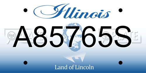 A85765S Illinois License Plate