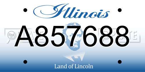 A857688 Illinois License Plate