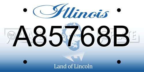A85768B Illinois License Plate