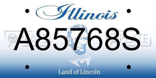 A85768S Illinois License Plate