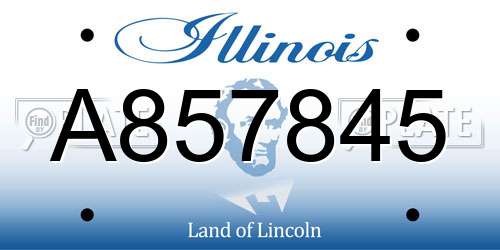 A857845 Illinois License Plate