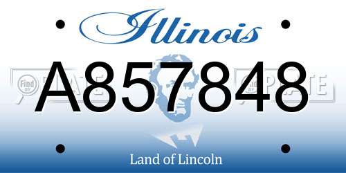 A857848 Illinois License Plate