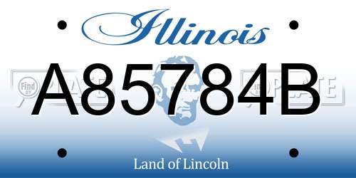 A85784B Illinois License Plate