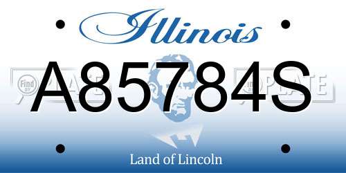A85784S Illinois License Plate