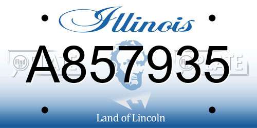 A857935 Illinois License Plate