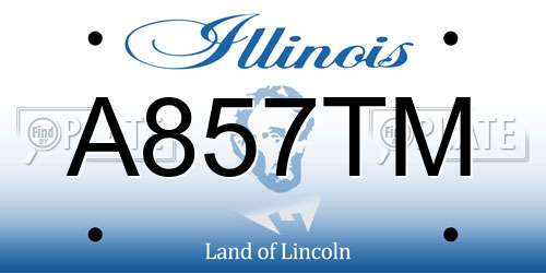 A857TM Illinois License Plate