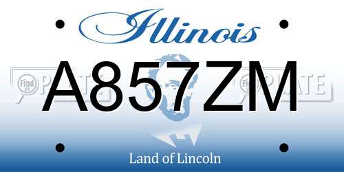A857ZM Illinois License Plate