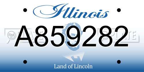 A859282 Illinois License Plate